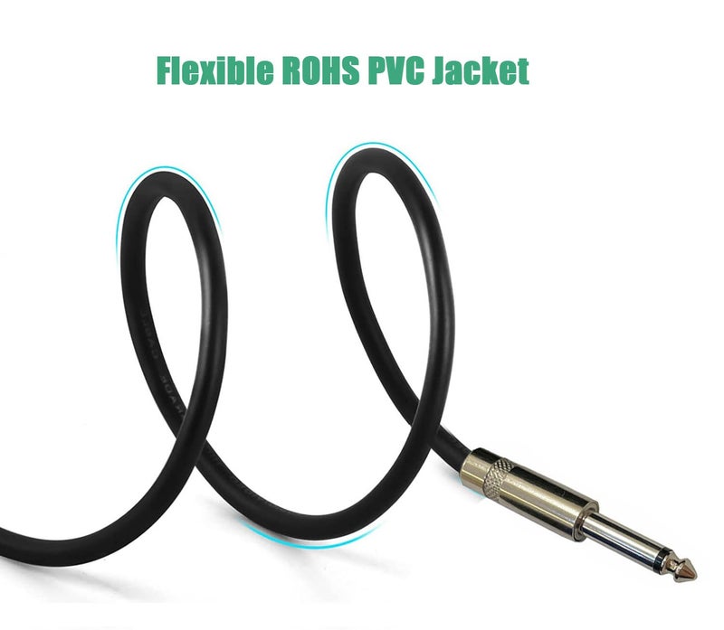 HeyTones Professional 25 Feet 12 Gauge 1/4" to 1/4" TS Speaker Cables - 12AWG 25ft DJ/PA Speaker Cords Amp Audio Wires - 2 Pack - Image 3